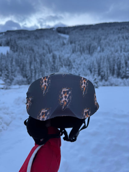 Skibril hoesje met panterbliksems