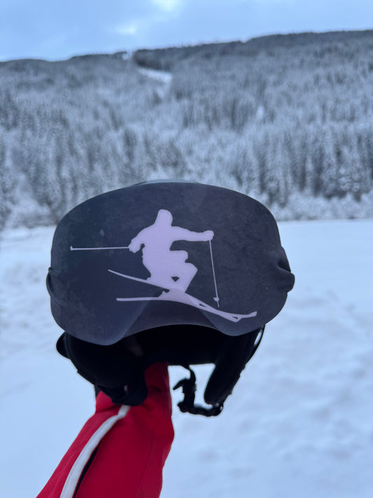 Skibril hoes met skiër