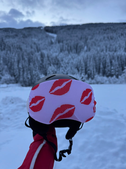 Skibril hoes met kusjesprint