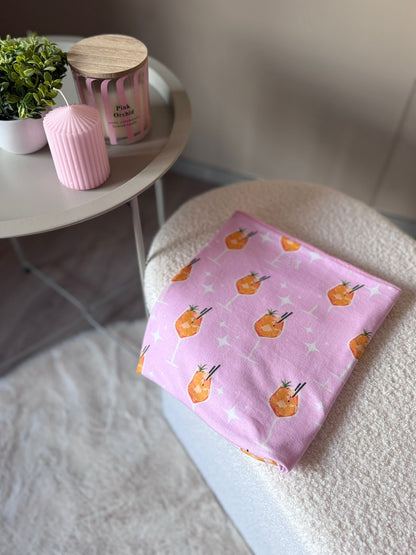 Roze skibuff met aperolprint