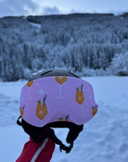 Skibril hoes met aperol spritz